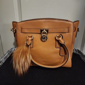 Michael Kors Lock style Leather Crossbody Brown Color